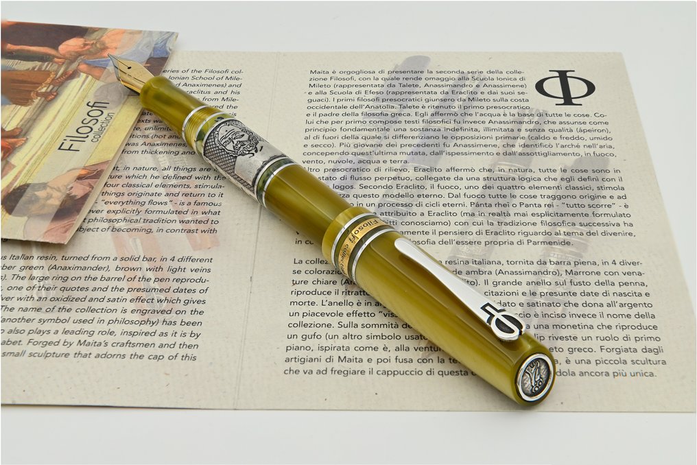 Maita - Collezione Filosofi: Anassimandro | Edizione Limitata a 199 esemplari in resina italiana e argento - Fountain pen #3.2