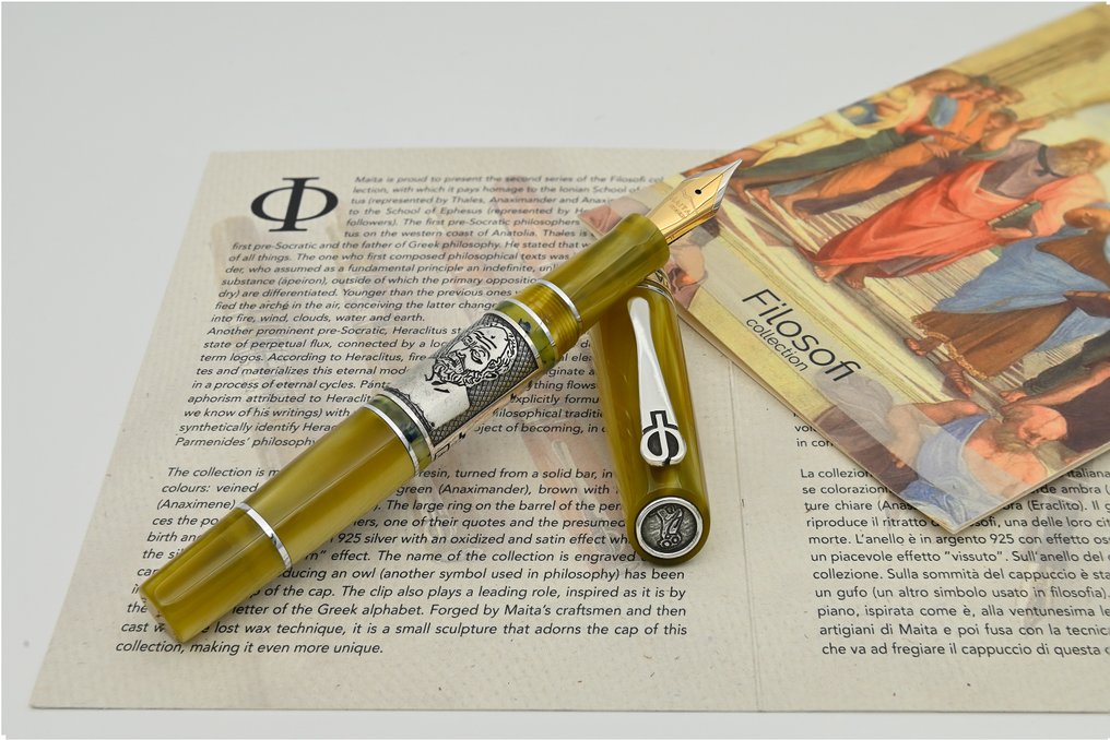 Maita - Collezione Filosofi: Anassimandro | Edizione Limitata a 199 esemplari in resina italiana e argento - Fountain pen #4.3