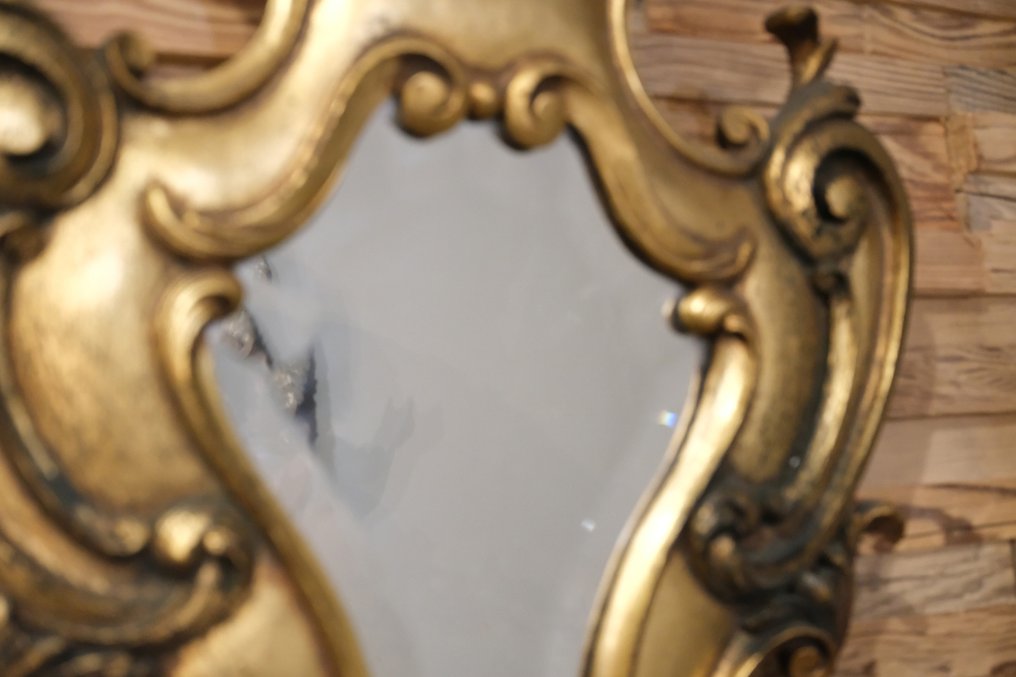 Tükör  - Fa - Tükör aranyozott faragvány. #1.0