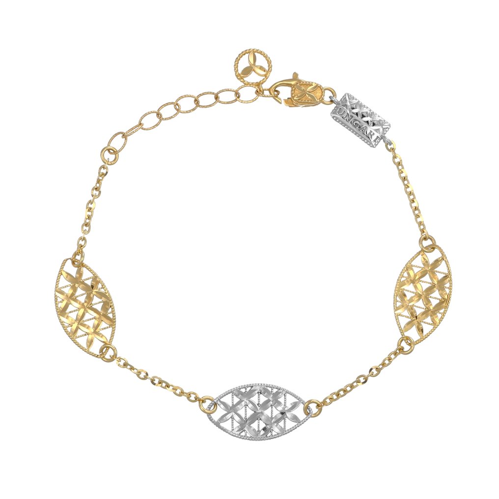 手镯 - 18K包金 黄金, 白金 #1.0