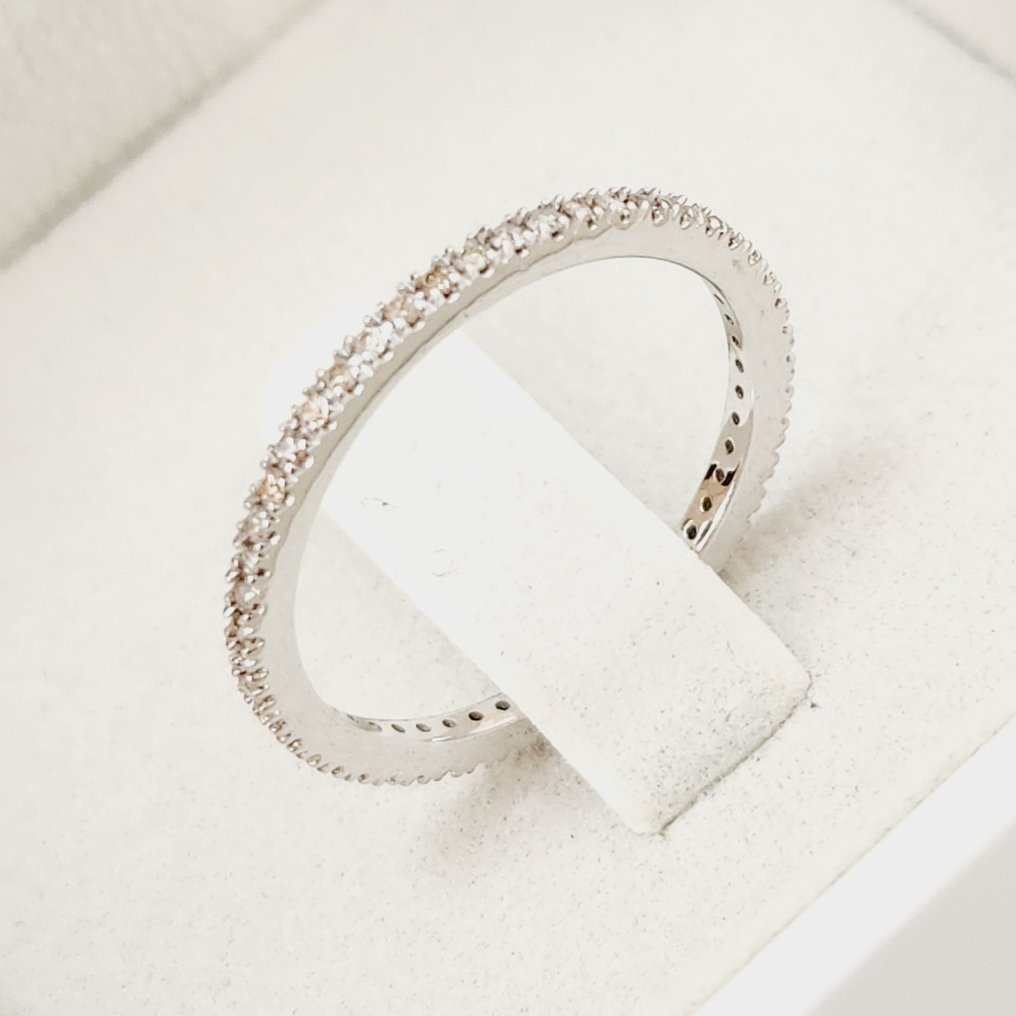 Nincs minimálár - Gyűrű - 14 kt. Fehér arany - 0.27ct. tw. Gyémánt (Természetes) #2.1