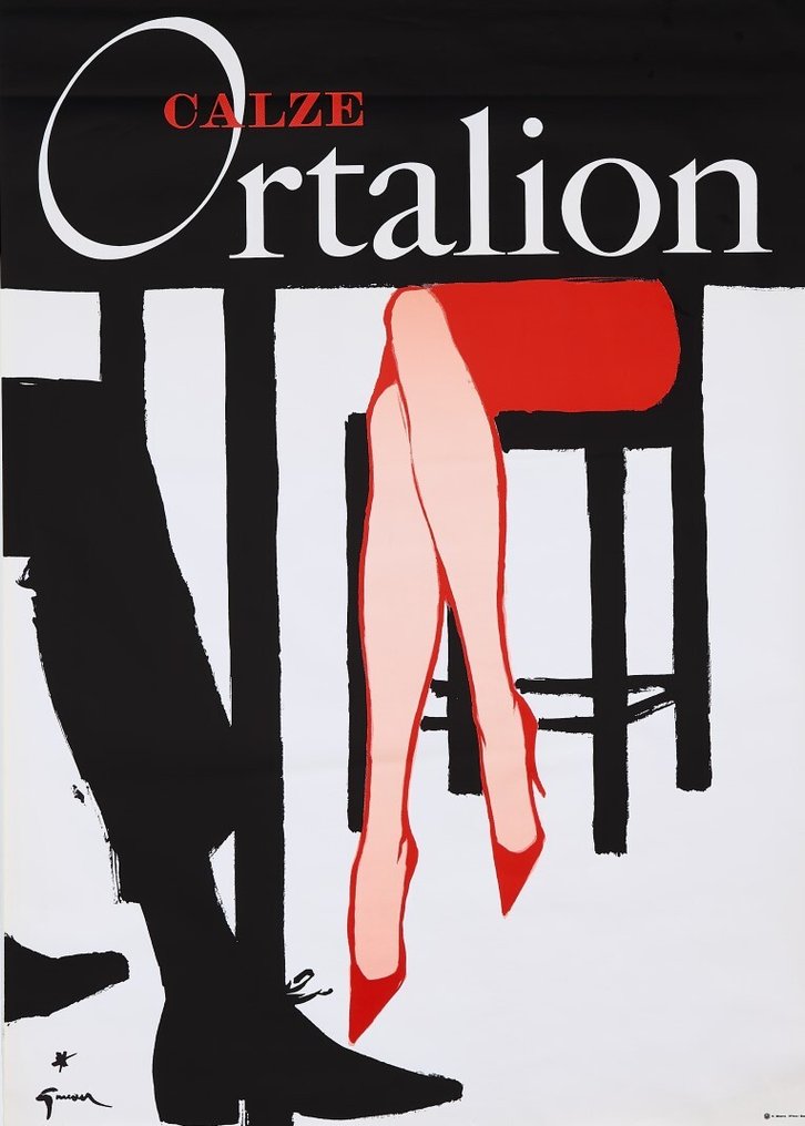 René Gruau - CALZE ORTALION - Anni ‘80 #1.0