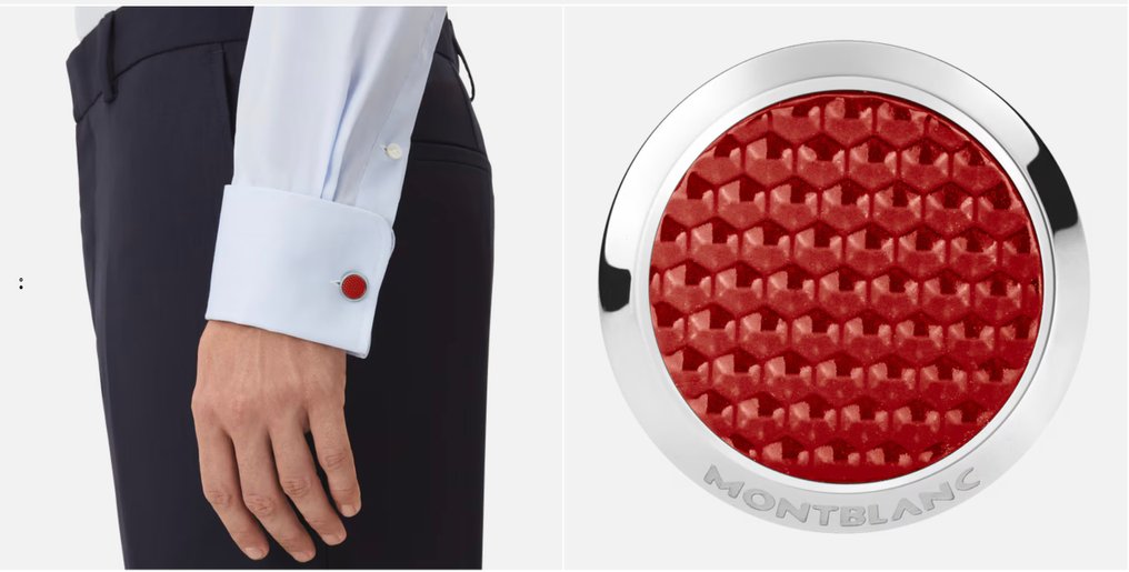 Montblanc - 钢 - 袖扣 - 红色 # 130269 #2.1