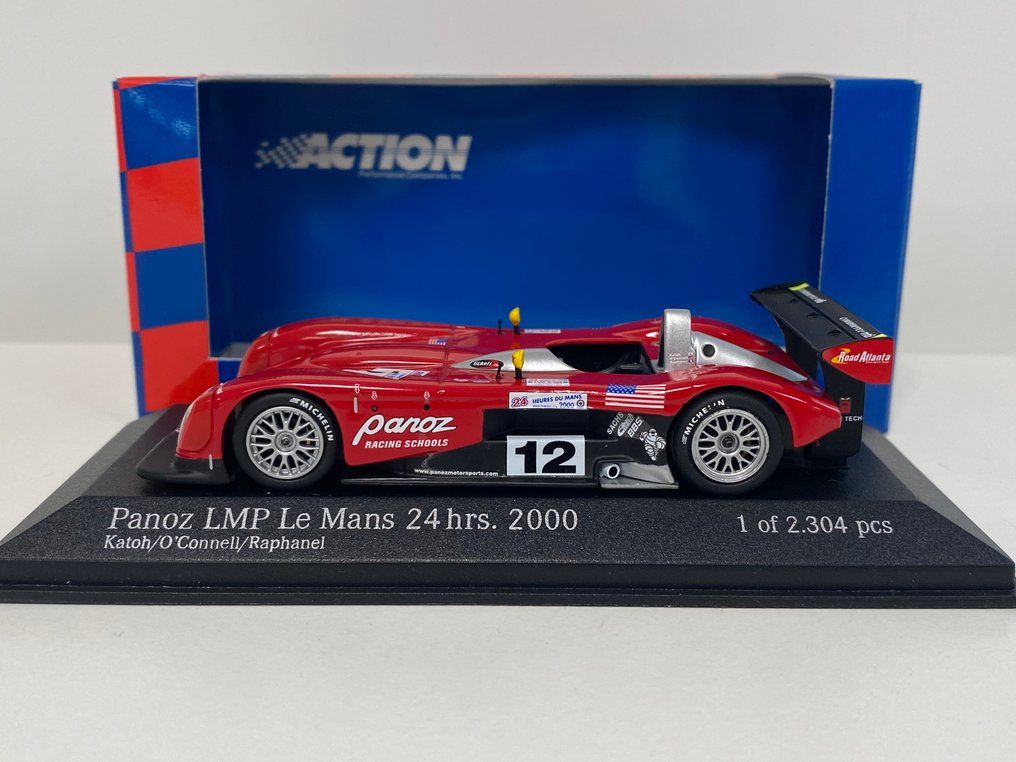 Action 1:43 - 模型汽车 - Panoz LMP-1 Roadster-S #12 Team Panoz Motor Sports 5th 24H00 Le Mans 2000 - O'Connell/Katoh/Raphanel - 精美的限量版模型,已售罄。全球仅此一件,限量2304件中的1! #4.3