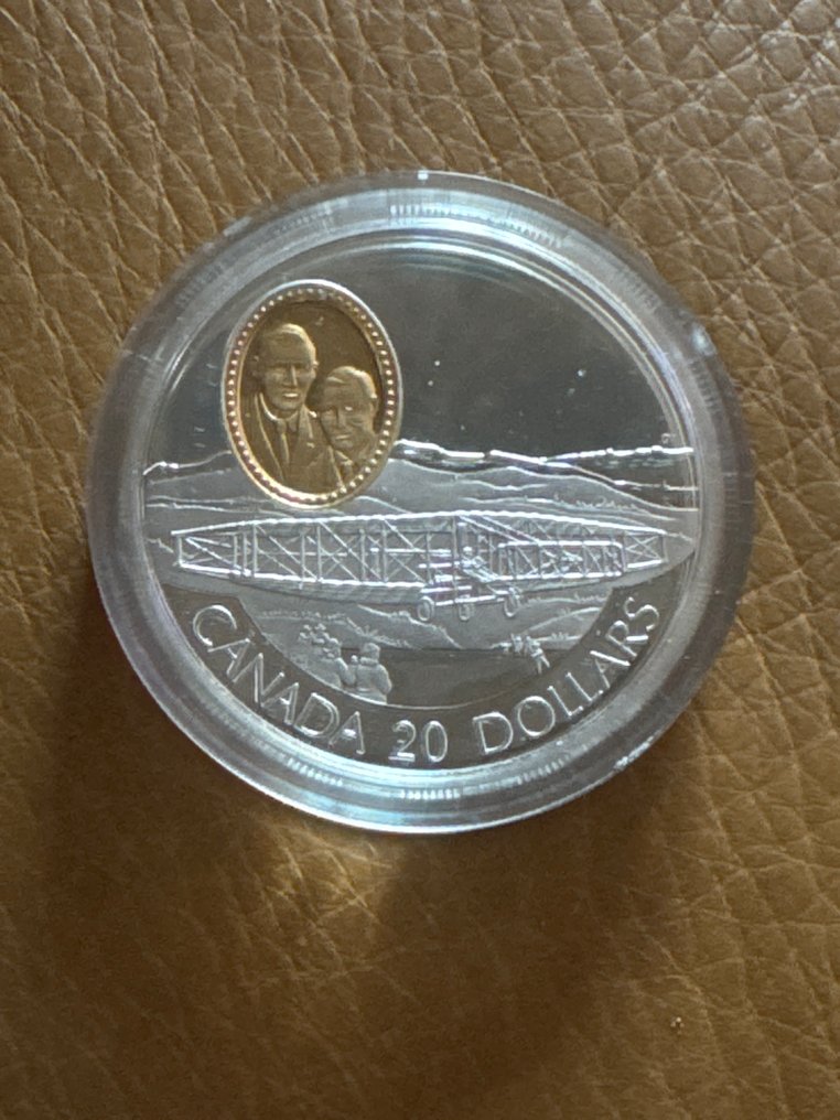 Canadá. 20 Dollars 1991 The First 50 Years - The Silver Dart - 1 Oz (.999) mit CoA und BOX (Sem preço de reserva) #1.0