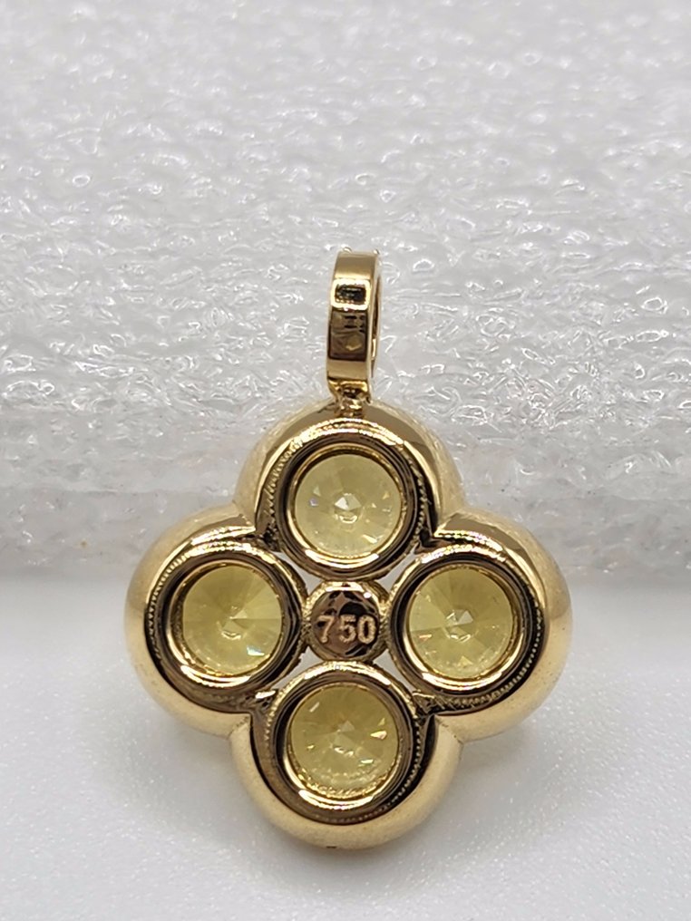 Riipus - 18 kt. Keltakulta - 2.34ct. tw. Safiiri - Timantti #4.3