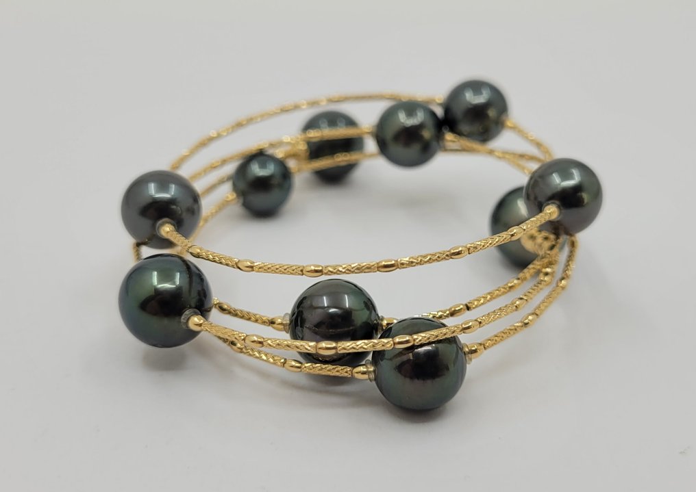 手镯 - 18K包金 黄金 - 塔希提珍珠 #1.0