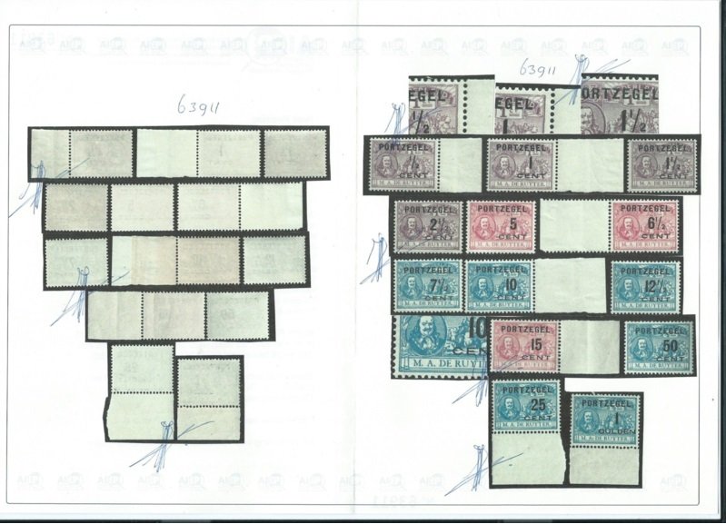 荷兰 1907 - Port de Ruyter 发生了板块错误 - NVPH P31/P43 #2.1