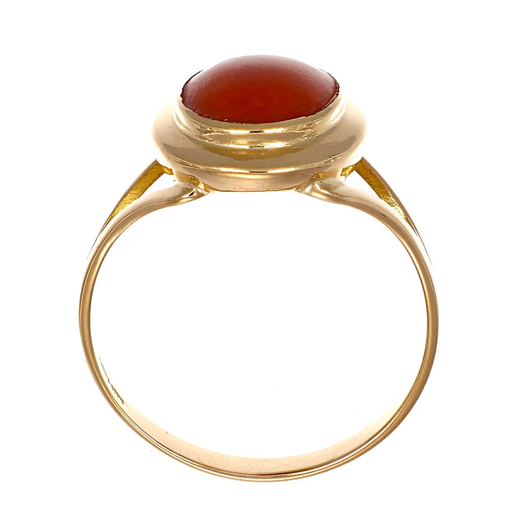 Gyűrű - 18 kt. Sárga arany Korall #1.0