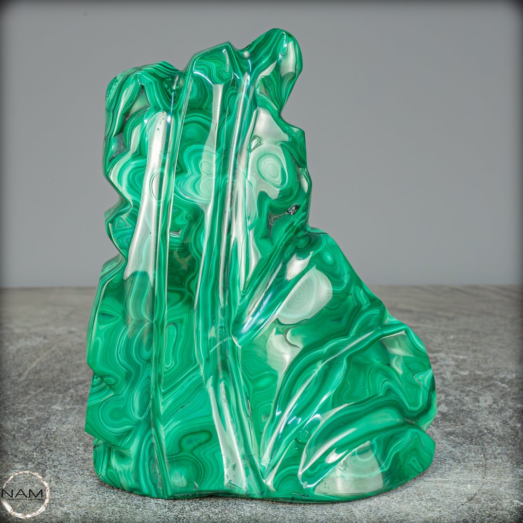 Natural Beautiful Malachite Flame, Top Quality- 966.17 g #1.0