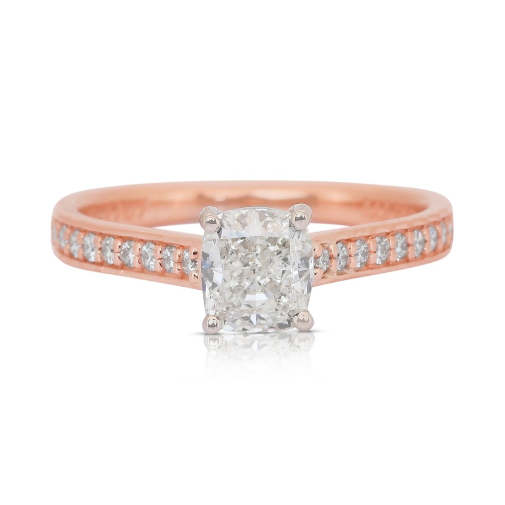 戒指 - 18K包金 玫瑰金, 白金 - 1.24ct. tw. 钻石 (天然) - 钻石 - 优雅的戒指 #1.0