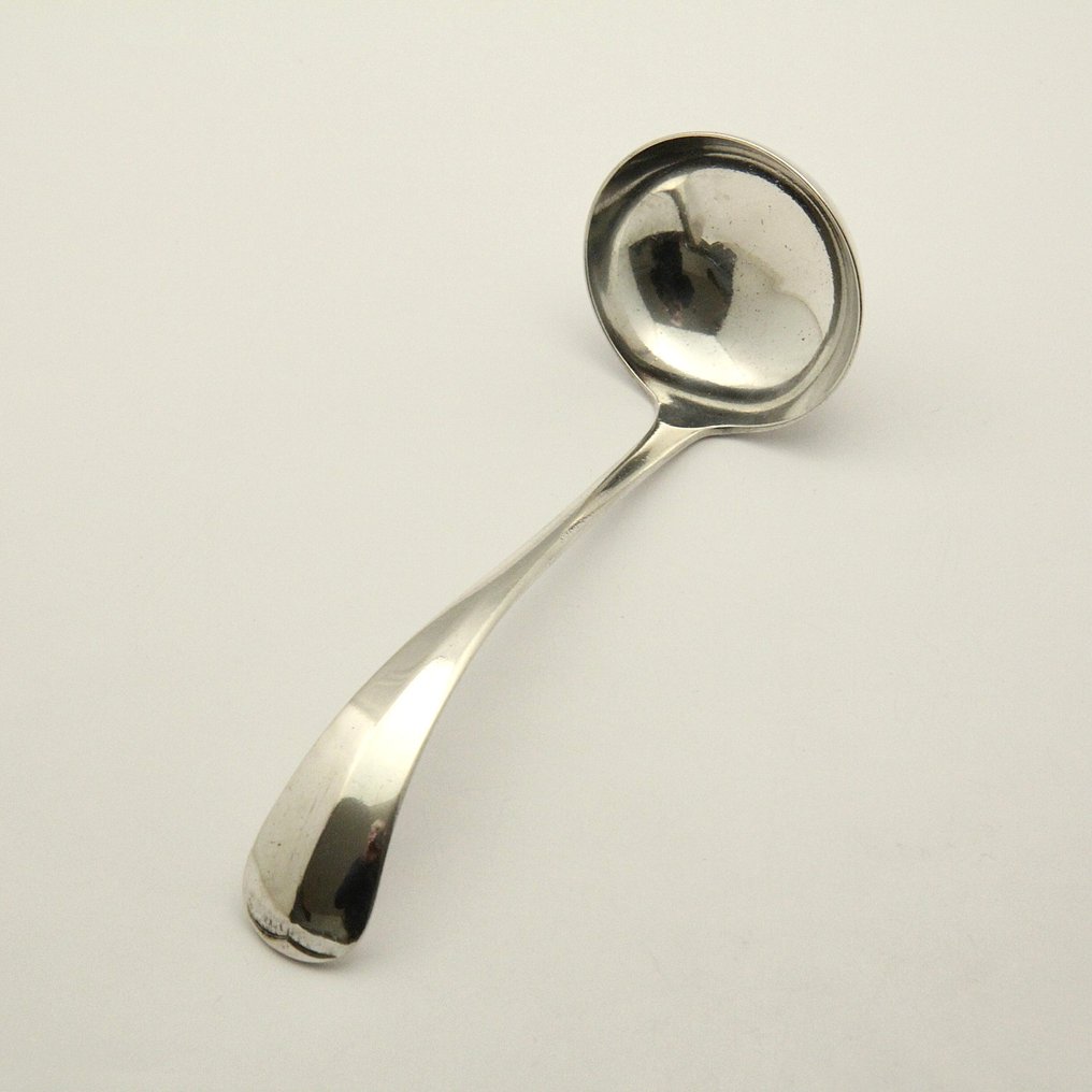 Antieke (1919) saus/juslepel - Van Kempen - Mestolo per salsa - Haags Lofje - .833 argento - Interamente in argento 66 grammi #1.0