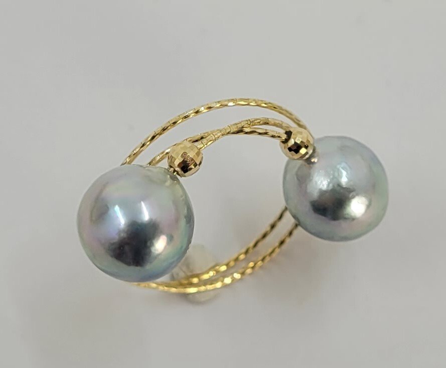 戒指 - 18 克拉 黃金 - 8毫米 Akoya 珍珠 #2.1