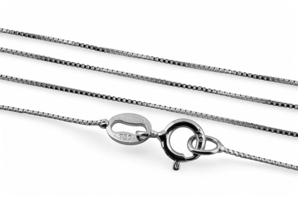 沒有保留價 - 頸鏈 - 18 克拉 白金 #1.0