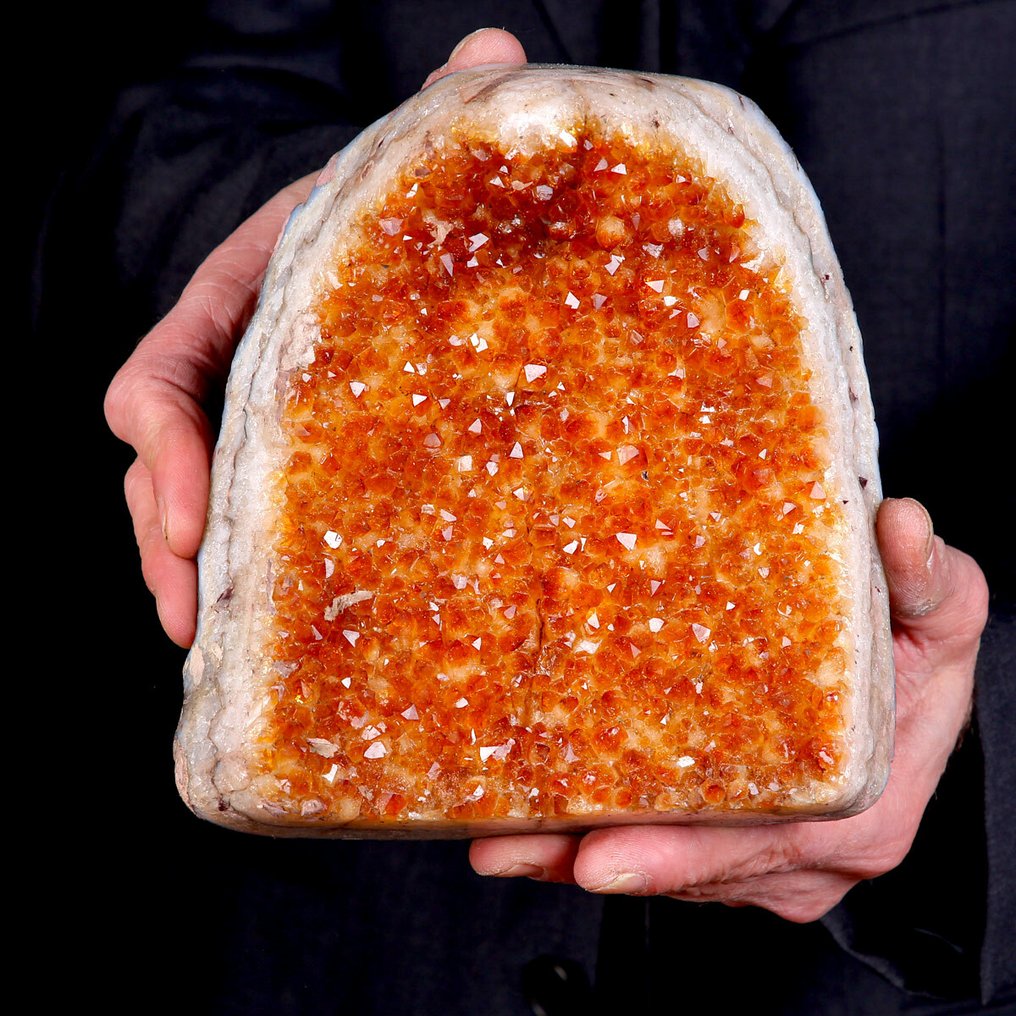 Υψηλής ποιότητας Madeira Quartz Druzy - Φυσικό Βαθύ Χρώμα. - Ύψος: 166 mm - Πλάτος: 164 mm- 1984 g #3.2