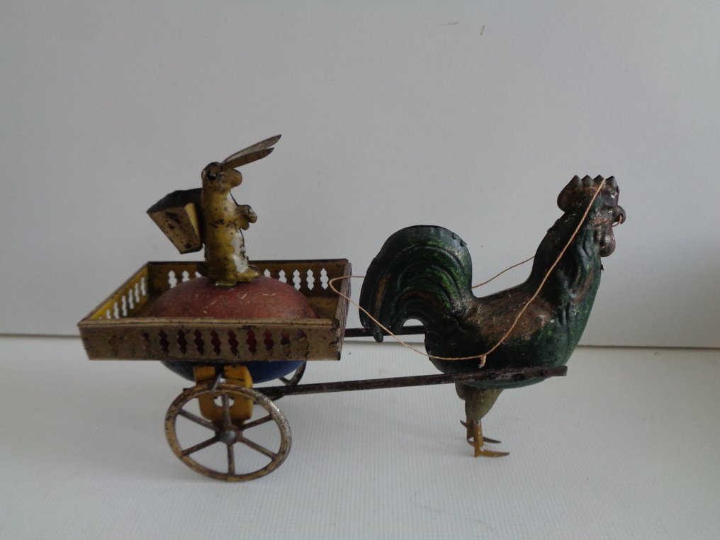 Lehmann - Tin toy - duo hahn mit osterhase, erste version - 1900-1910 ...