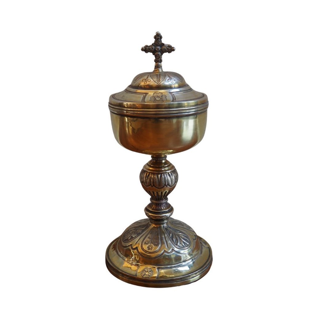 Baroque style Ciborium - .935 silver - mid 19th century - Gilded silver ciborium  #1.0