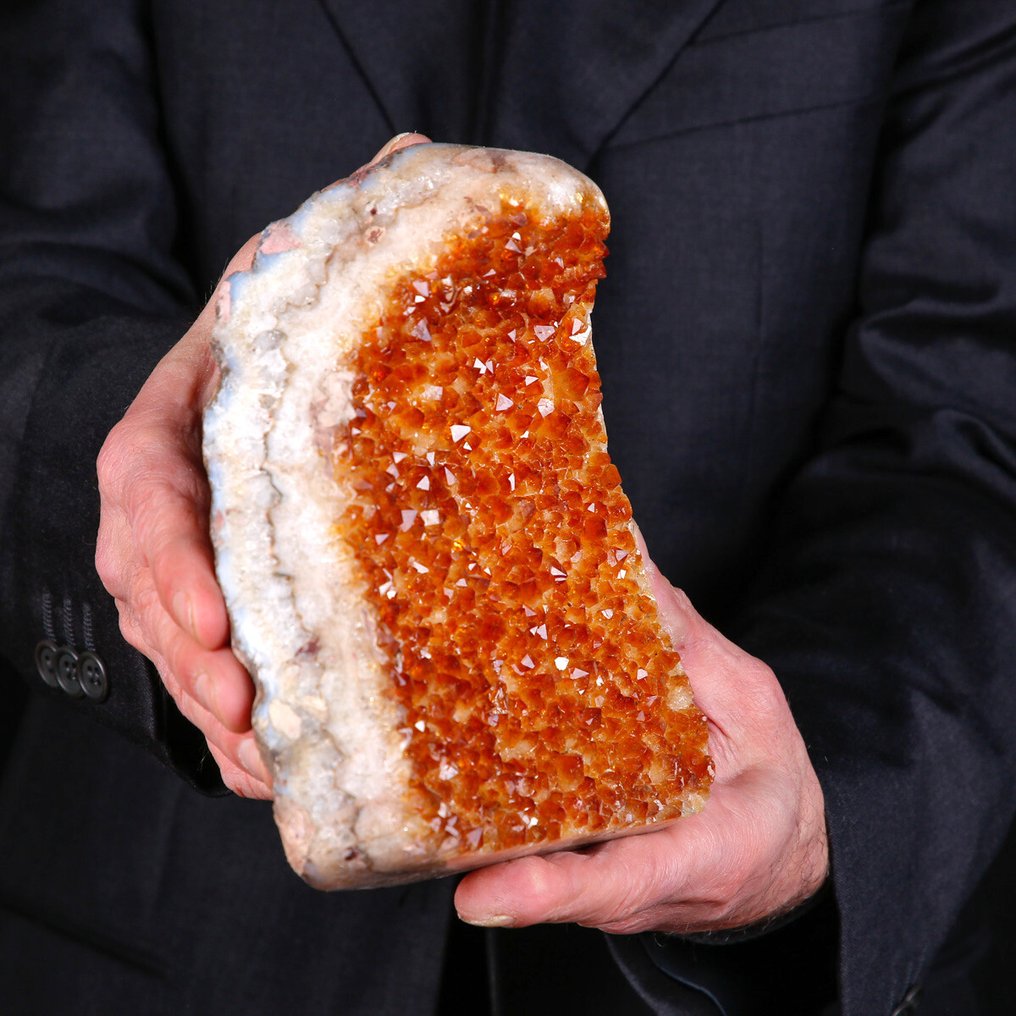 Υψηλής ποιότητας Madeira Quartz Druzy - Φυσικό Βαθύ Χρώμα. - Ύψος: 166 mm - Πλάτος: 164 mm- 1984 g #4.3