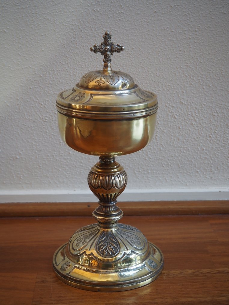 Baroque style Ciborium - .935 silver - mid 19th century - Gilded silver ciborium  #1.0