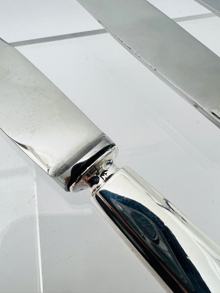 Wiskemann - Table knife (6) - Silverplated - Art Deco Table knives #4.3