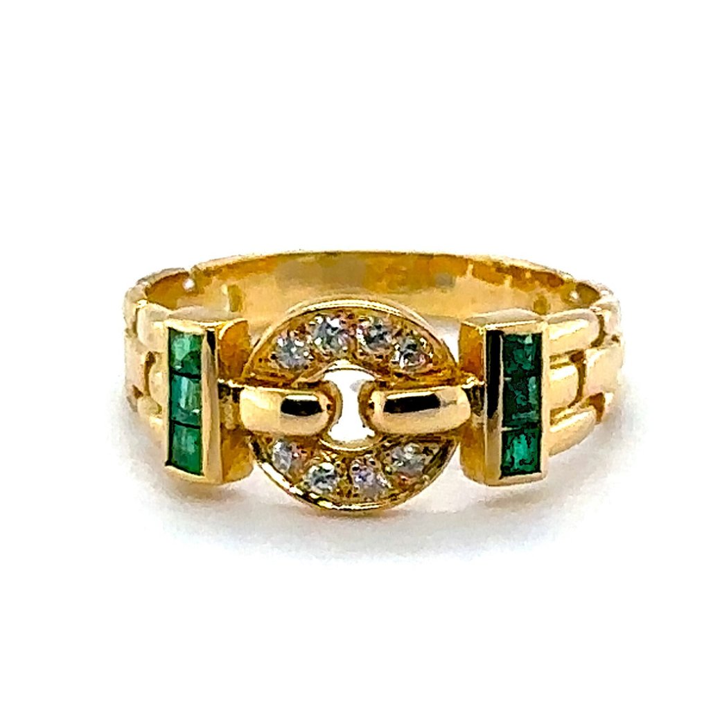 戒指 - 18 克拉 黃金 - 0.46ct. tw. 鉆石 (天然) - 祖母綠 - 独特作品 RS61 Diamonds #4.3