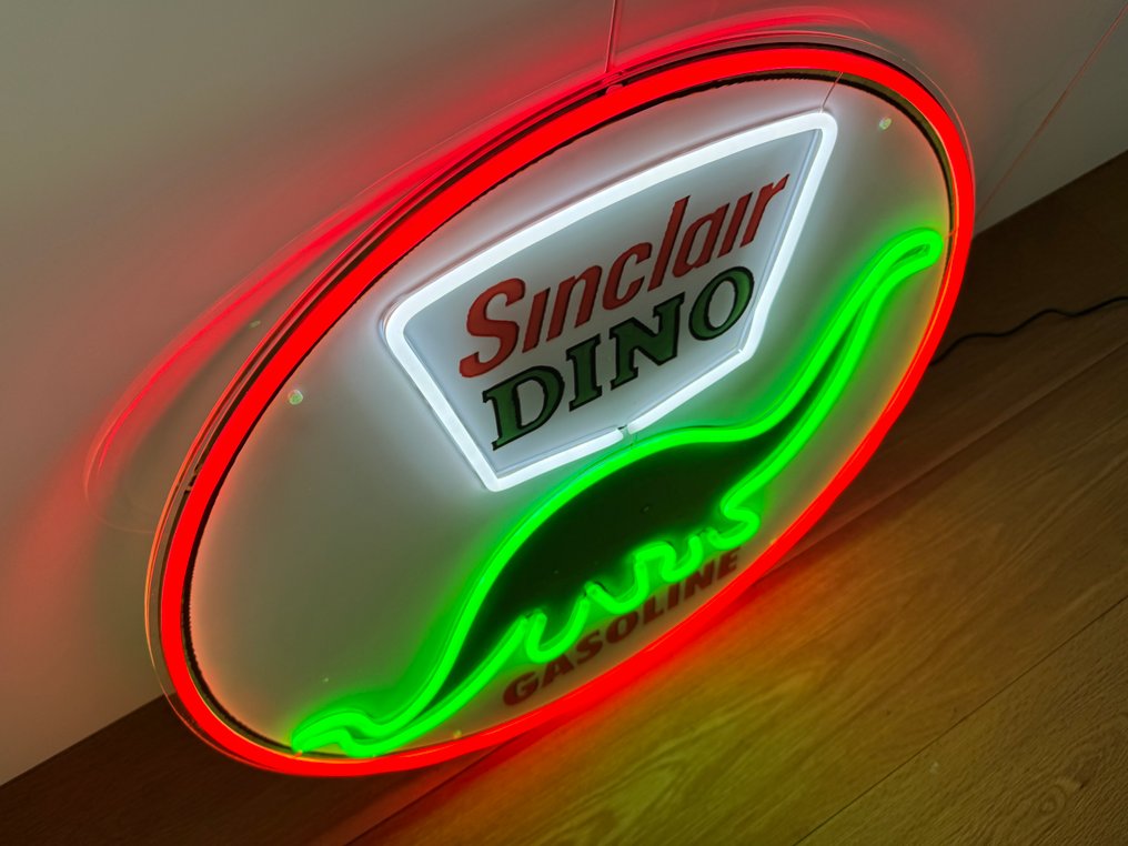 Sign - Sinclair - Sinclair Dino Neon Illuminated Lighted Sign Lightbox #4.3