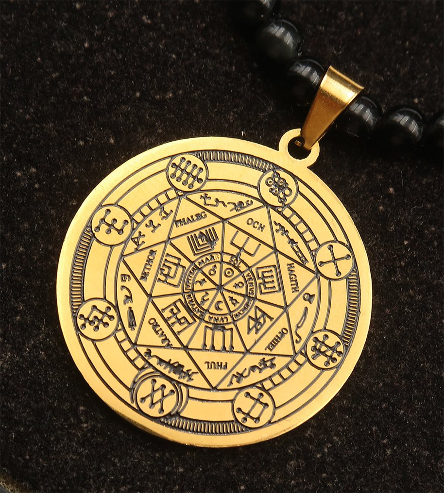 Obsidian - Halskæde - 7 Engle - Vejledning og beskyttelse af lysvæsener - Guldlås 14K GF - Halskæde #3.2