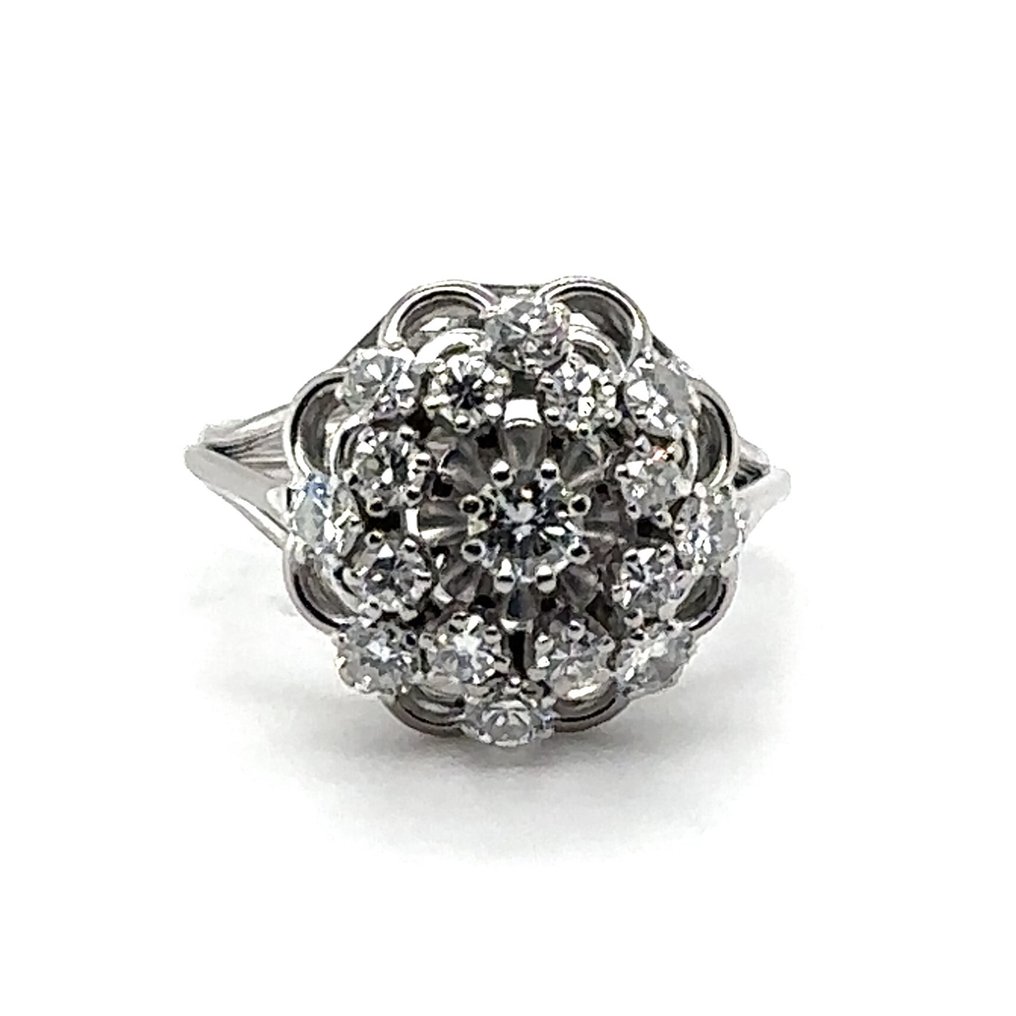 Βραδινό δαχτυλίδι - 18 καράτια Λευκός χρυσός -  1.70ct. tw. Διαμάντι (Φυσικό)  - Διαμάντι - RS 55 1,70ct Cluster #3.2