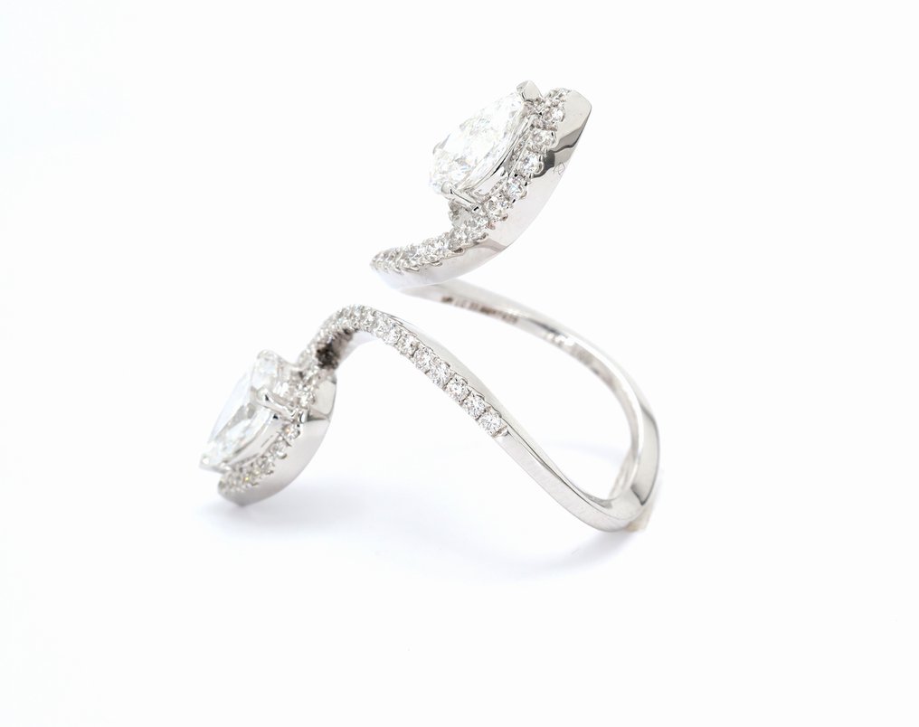 訂婚戒指 - 14 克拉 白金 - 2.17ct. tw. 鉆石 (實驗室培育) - 鉆石 - 设计师订婚戒指 #2.1