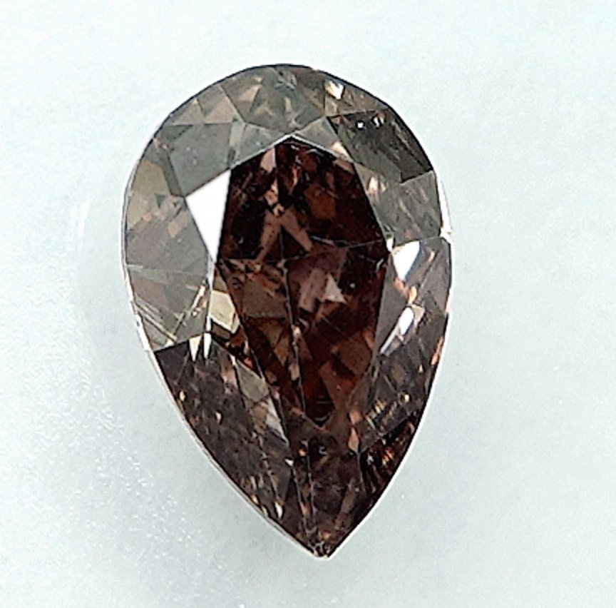 Zonder minimumprijs - 1 pcs Diamant (Natuurlijk gekleurd) - 0.52 ct - Peer - Fancy deep Geelachtig Bruin - SI1 - International Gemological Institute (IGI) #1.0