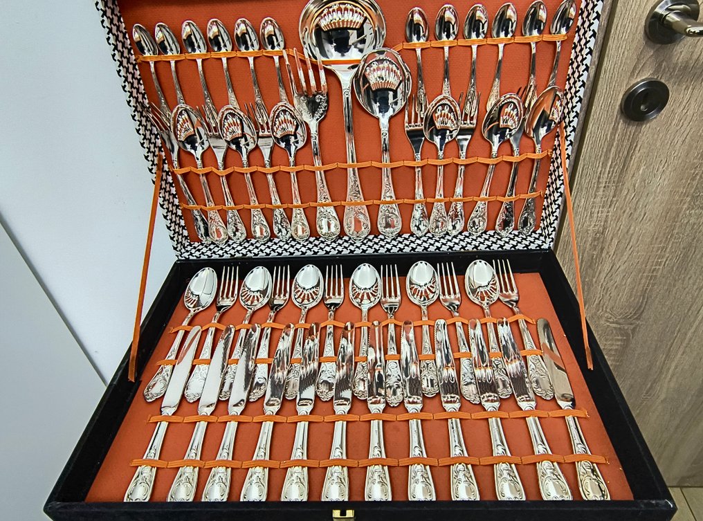 Cutlery set for 12 - Silverplated - Made in Italy - 51 pieces #1.0