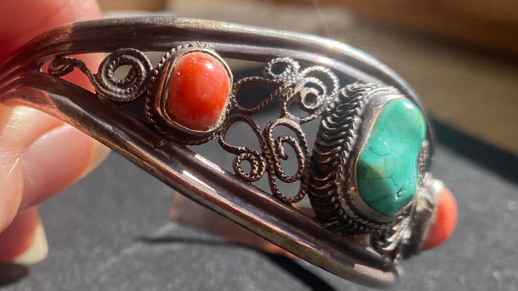 Coral - Argint - Brățară - Brățări Mongolia #2.1