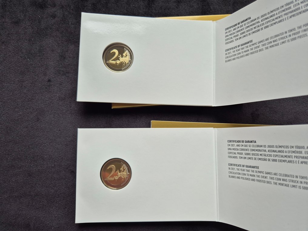 Portugal. 2 Euro 2021 "Jogos Olimpicos de Tóquio" (2 stuks) Proof  (Zonder Minimumprijs) #1.0