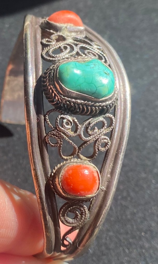 Coral - Argint - Brățară - Brățări Mongolia #3.2