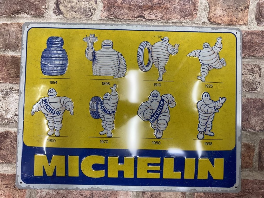 Michelin - Plaque émaillée - Michelin - Signalisation en acier publicitaire - Garage Automobilia - Métal #1.0
