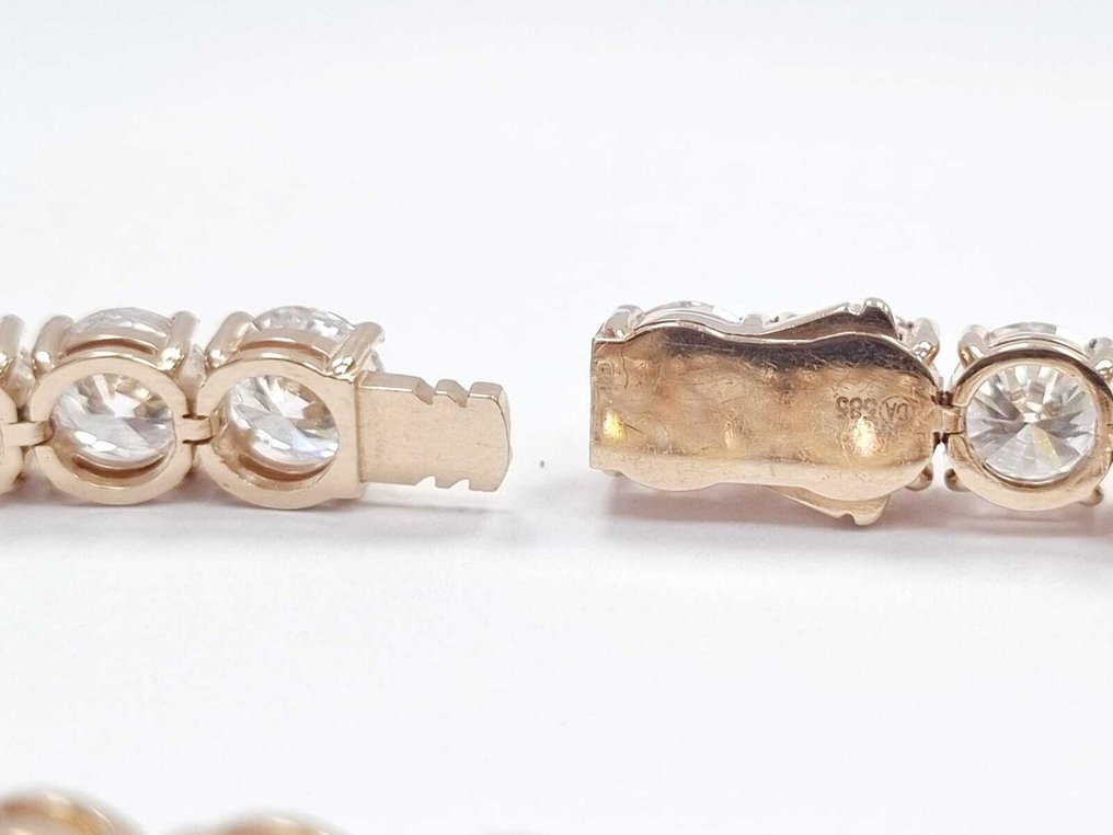 网球手链 - 14K包金 玫瑰金 - 30.59ct. tw. 钻石 (实验室培育) #2.1