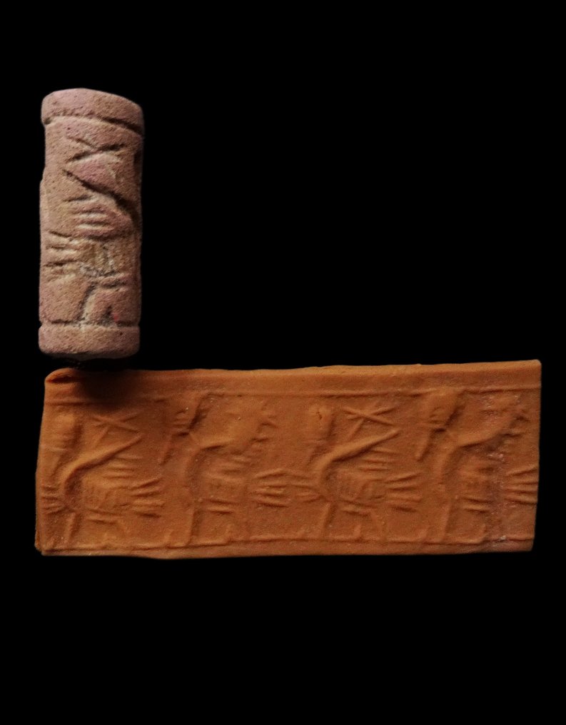 索不达米亚 巴比伦的印章圆柱，石质——公元前三/二千纪 #1.0