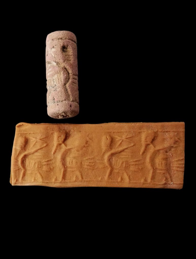 索不达米亚 巴比伦的印章圆柱，石质——公元前三/二千纪 #3.2