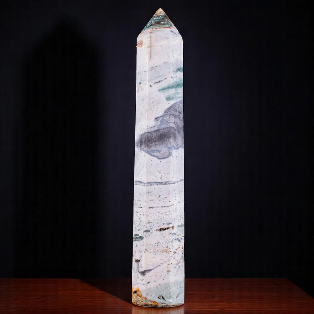 Polished Wave Jasper Obelisk – Madagascar - Høyde: 230 mm - Bredde: 40 mm- 526 g #4.3