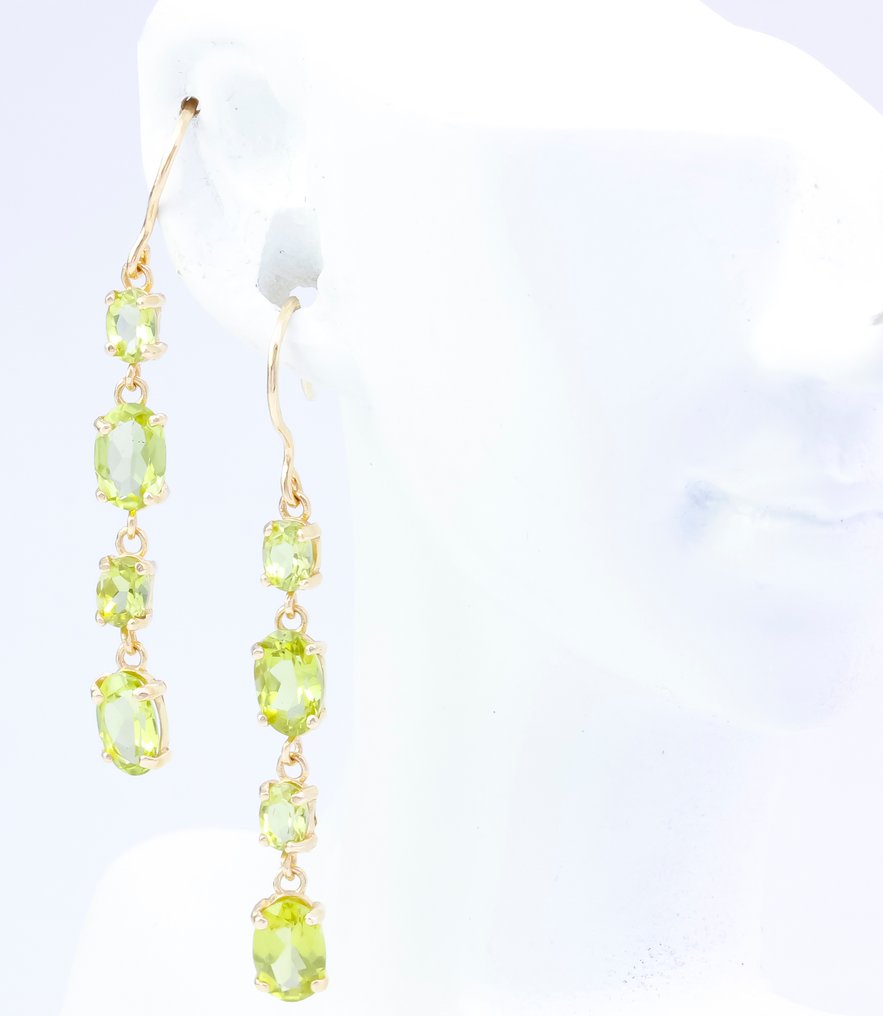 Sans prix de réserve - Boucles d'oreilles - 14 carats Or jaune Péridot - Péridot #2.1