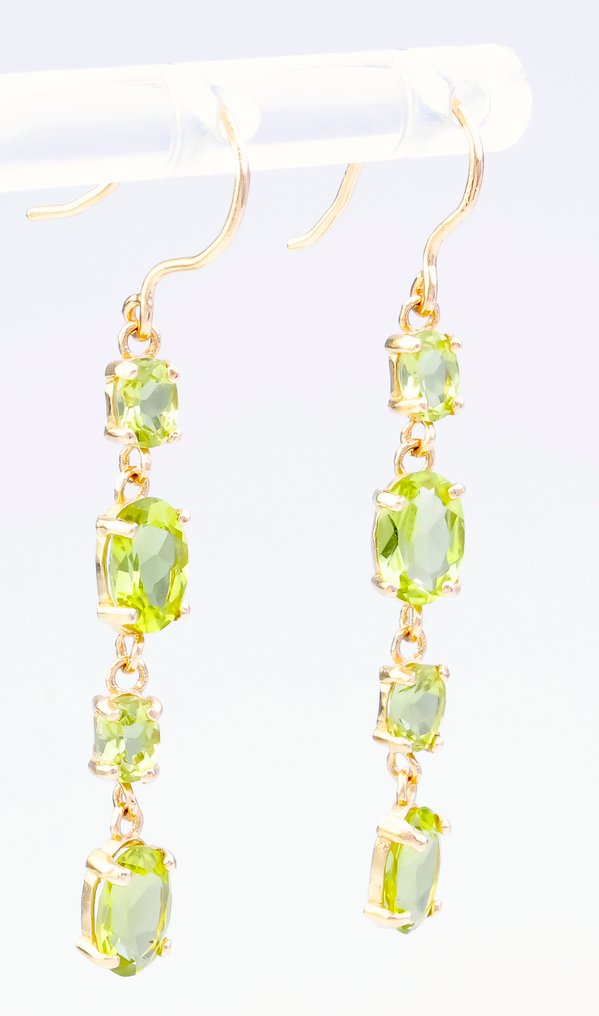 Sans prix de réserve - Boucles d'oreilles - 14 carats Or jaune Péridot - Péridot #3.2