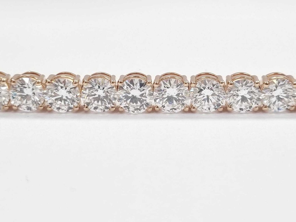 网球手链 - 14K包金 玫瑰金 - 30.59ct. tw. 钻石 (实验室培育) #1.0