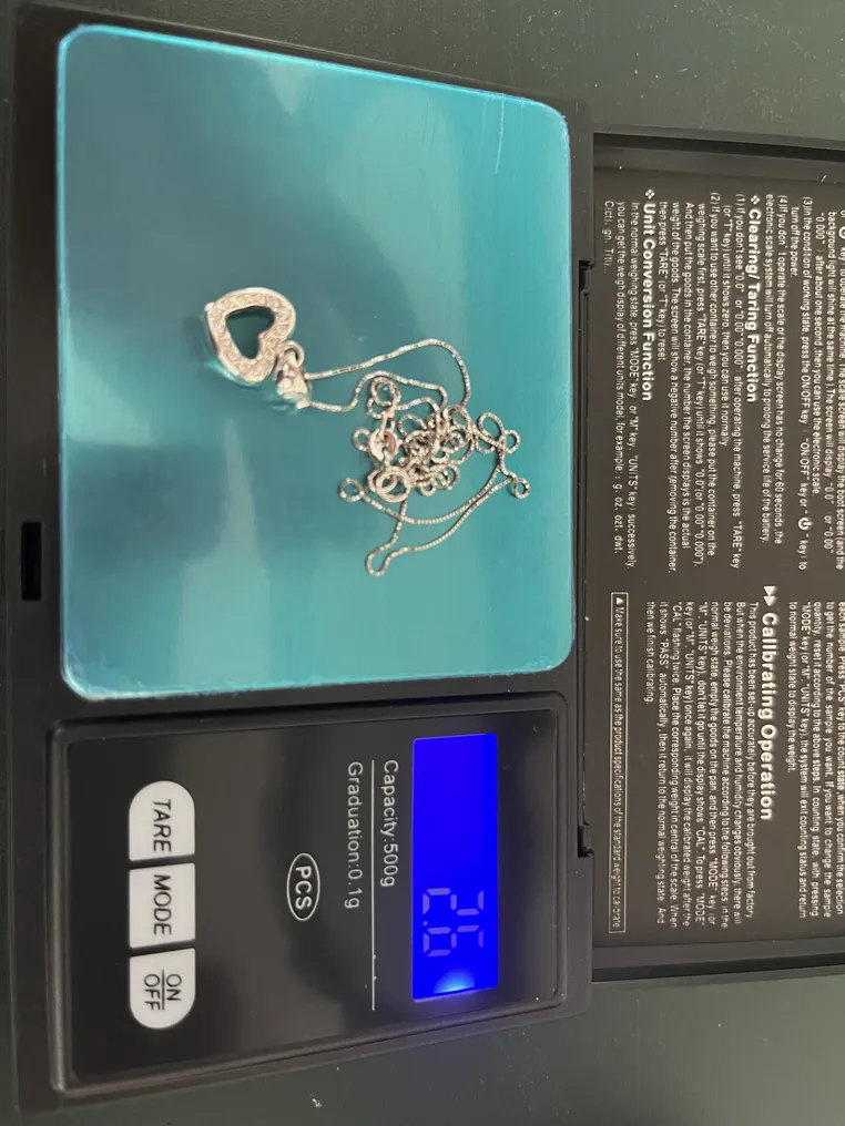 DD Gioielli - Halskæde med vedhæng - 18 kraat Hvidguld -  0.24ct. tw. Diamant (Natur) - Hjertevedhæng #4.3