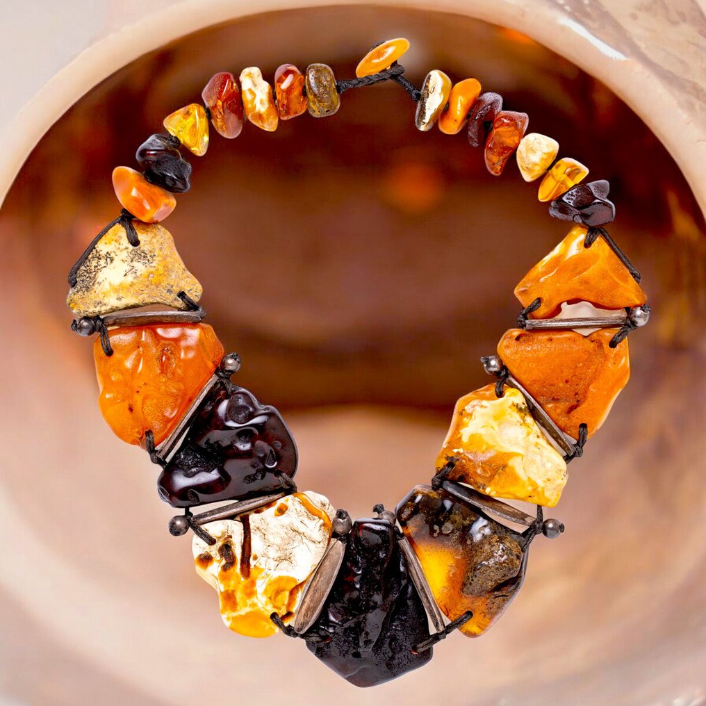 Απίθανος Κόκκινος Κρύσταλλος- Πολυτελές Βαλτικά Κοχύλια Κολιέ - Εξαιρετικό δείγμα ποιότητας- 220 g #1.0