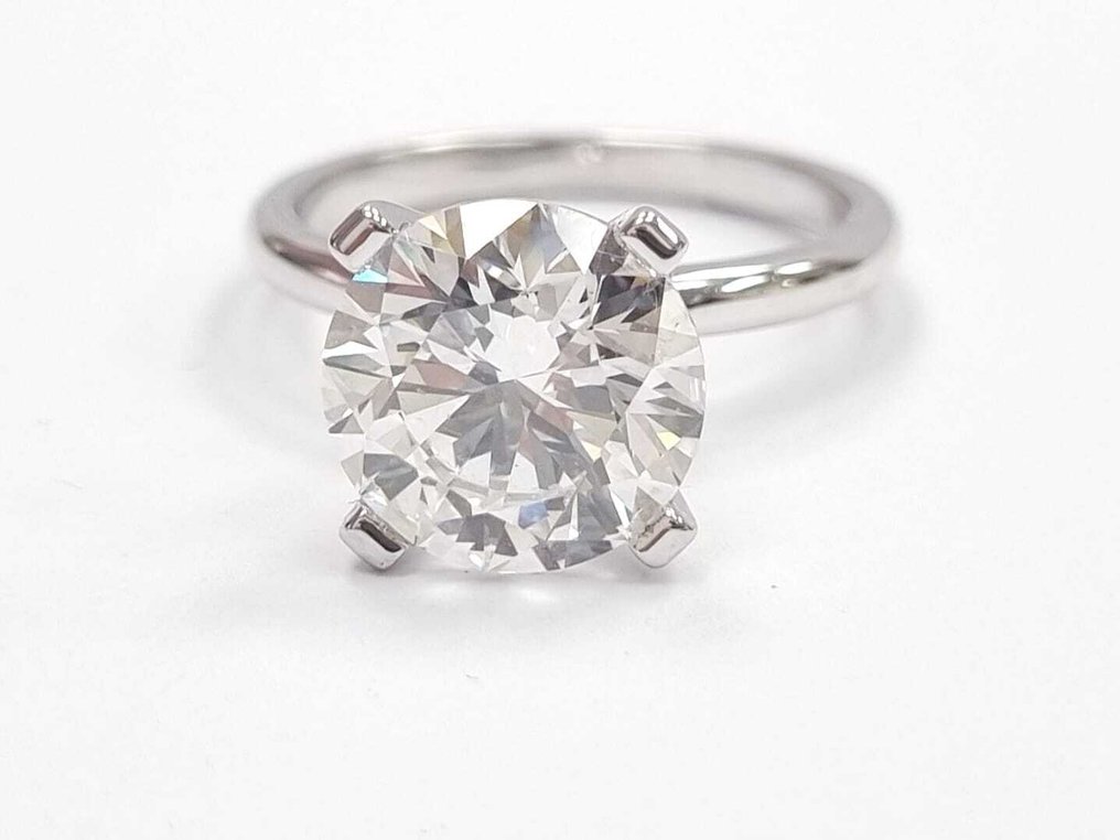 订婚戒指 - 14K包金 白金 - 4.03ct. tw. 钻石 (实验室培育) #1.0