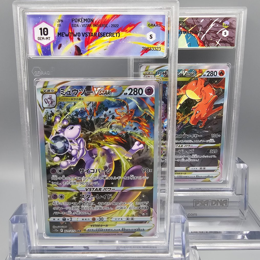 Pokémon - 2 Graded card - SAR Mewtwo & Charizard Vstar (Secret) - Graad 10 #4.3