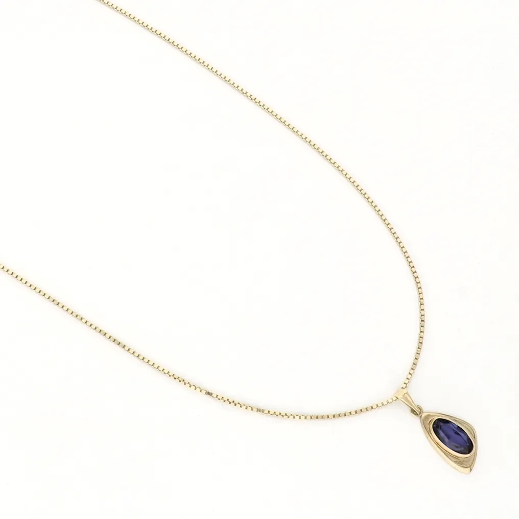 吊坠项链 - 14K包金 黄金 -  1.92ct. tw. - 刚玉 #1.0