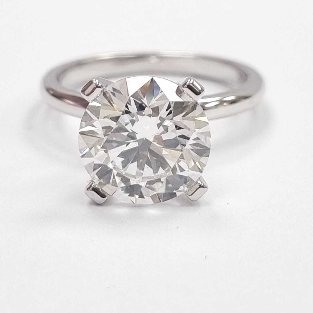 订婚戒指 - 14K包金 白金 - 4.03ct. tw. 钻石 (实验室培育) #4.3