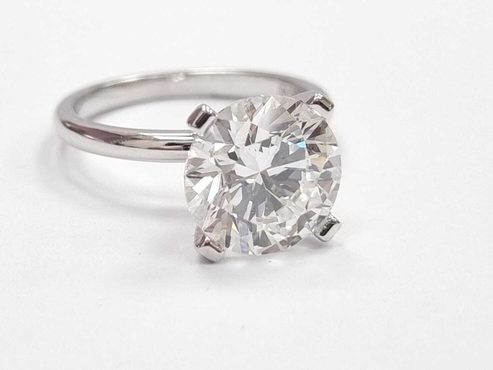 订婚戒指 - 14K包金 白金 - 4.03ct. tw. 钻石 (实验室培育) #1.0