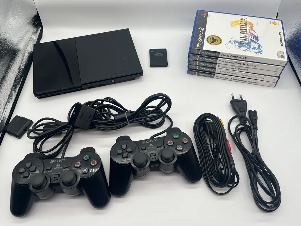 Sony - Playstation 2 (PS2) - SCPH-9000x model - 5 Games - 2 Controllers - Memory Card - Video game console + games #1.0